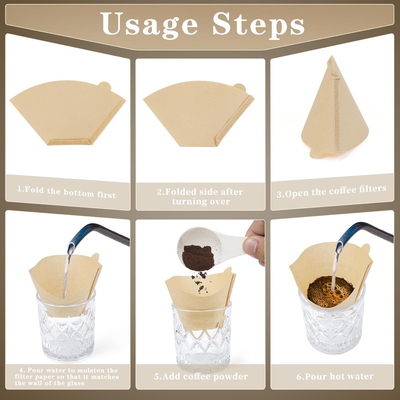 Weenkilly #2 Cone Coffee Filters,200 Count Premium Coffee Filter,2-6 Cup,Disposable