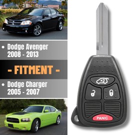 Boxonly Keyless Entry Remote Car Key Fob for Dodge Avenger 2008 2009 2010 2011 2012 2013, for Dodge Charger 2005 2006 2007, FCC ID - M3N5WY72XX M3N65981772, 315MHz, 4-Buttons