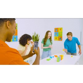 Pong Party - Party Game to Play with Family or Friends - Ages 8+ - 50 Challenges to be Faced Alone or as a Team - Skill Game with Ping Pong Balls - From 2 to 4 Players