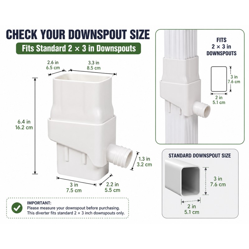Rainwater Downspout Diverter for Rain Barrel – Adjustable Flexible Hose