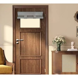 PI Blackout Small Door Curtain,Privacy Thermal Insulated Door Window Curtain for Small Window/Small Front Door/Office 1 Panel (W26XL20,Light Grey)