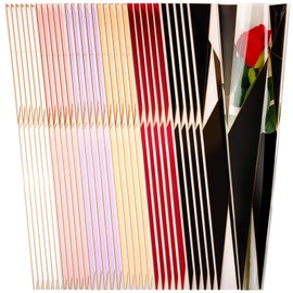 Geyee 300 Pcs Single Rose Sleeve Single Flower Wrapping Bags Flower Sleeves Floral Sleeve Bag Plastic for Florist Valentine's Day Mother's Day Wedding Gifts Supplies, 6 Colors