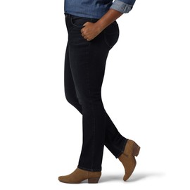 Riders by Lee Indigo Women's Plus Size Midrise Straight Leg Jean, Blackened, 26W