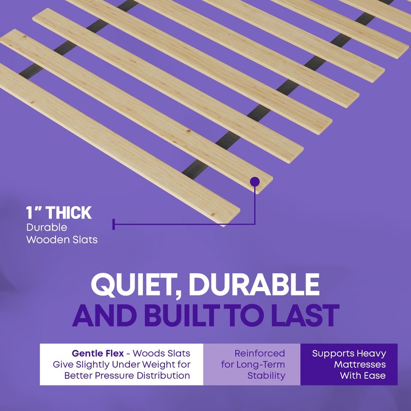 Greaton, 1-Inch Extra Heavy Duty Horizontal Wooden Bunkie Board/Bed Slats,