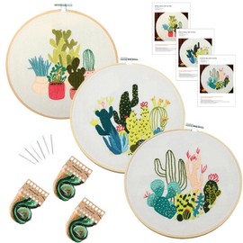 Traziewell Embroidery Kit Plant Embroidery Kits for Adults Cross Stitch Kits for Adults Beginners with Plant Pattern Including Cloth Colored Threads Hoops and Instructions 2008