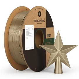kexcelled Metallic PLA Filament 1.75mm,Brass Metal 3D Printer Filament PLA,Silk Metal Glossy Shiny Surface,Dimensional Accuracy +/- 0.03mm,1kg Reusable and Removable Spool