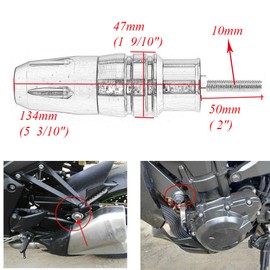 Alpha Rider Muffler Guard Exhaust Slider Frame Protector Crash Pad Engine M10 Body Protector Kawasaki Ninja 250 300 ZX10R/12R/14R/9R Z650 Z750 Z900 Z900RS Z1000 Z1000SX Yamaha TMAX500 5300SX FZ8 etc.
