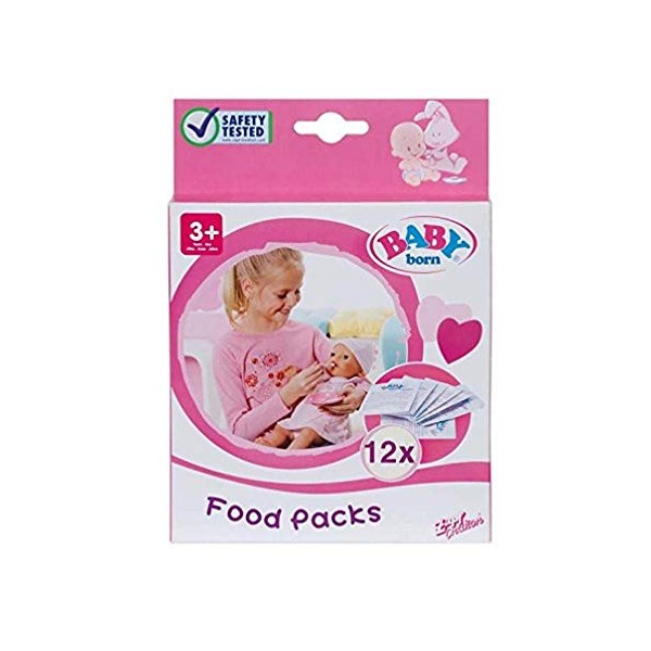 BABY Born Food Sachets for Doll - Easy for Small Hands, Creative Play Promotes Empathy and Social Skills, for Toddlers 3 Years and Up - Includes 12 Sachets