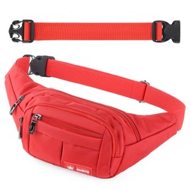 Bumbags and Fanny Packs for Running Hiking Waist Bag Outdoor Sport Hiking Waistpack for Men Women (Red-Ex-Belt)