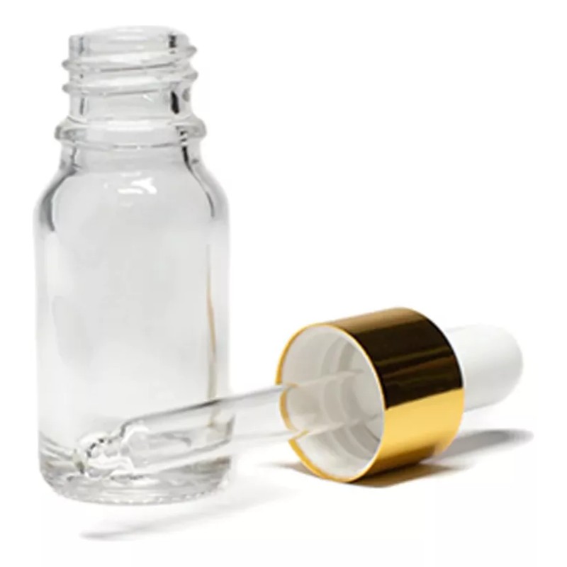 Meliars Frasco Gotero 10 Ml Cristal Bulbo Dorado ( 35