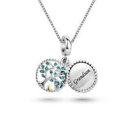 KunBead Jewelry Family Tree of Life Birthstone 18 inch Grandma Birthday Charm Pendant Necklace from Grandson