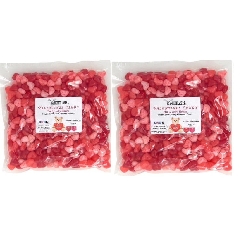 YANKEETRADERS® Fruity Jelly Hearts, 3 Flavors: Strawberry, Cherry, Fruit -