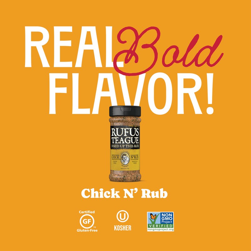 Rufus Teague Chick N' Rub, Premium Barbecue Seasoning & Dry