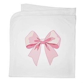 Azeeda 'Pink Bow' Cotton Baby Blanket/Shawl (BY00039371)