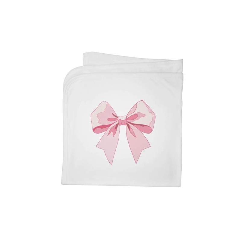 Azeeda 'Pink Bow' Cotton Baby Blanket/Shawl (BY00039371)