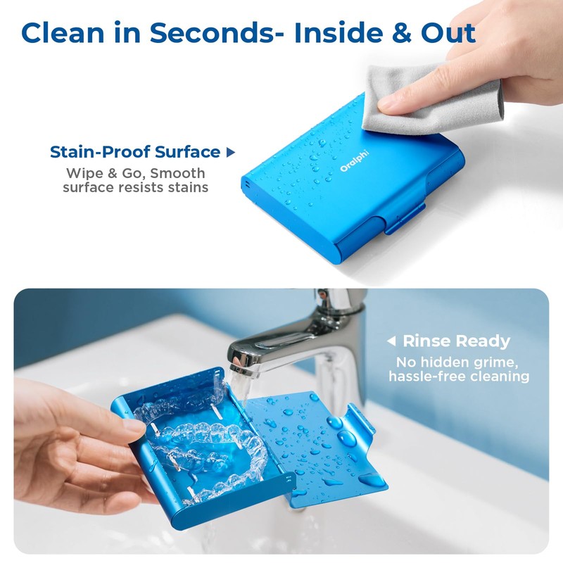 Oralphi Aluminum Retainer Case,Compatible with Invisalign,Retainer Box Denture case with