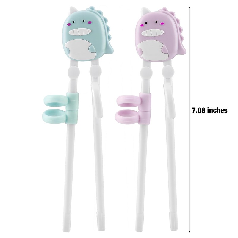 PandaEar 2 Pairs Kid Chopsticks, Dinosaur Children Learning Practice Chopsticks