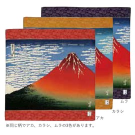 Yamamoto Hitoto Shoten Japanese Goods Kyoto Accessories Handkerchief [Kyosai] Red Fuji C Mura, Approx. 18.7 x 18.7 inches (47.5 x 47.5 cm)