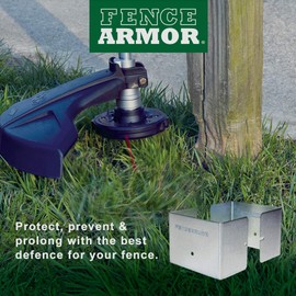 Fence Armor Universal Post Guard, Protects Fences, Mailbox Posts | 1 Pair (3.5” x 3.5” x 3”) | Color (Galvanized Steel) | Includes Matching Screws