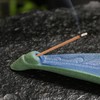 Ceramic Retro Leaf Incense Holder - Frosted Green Aromatherapy Stick