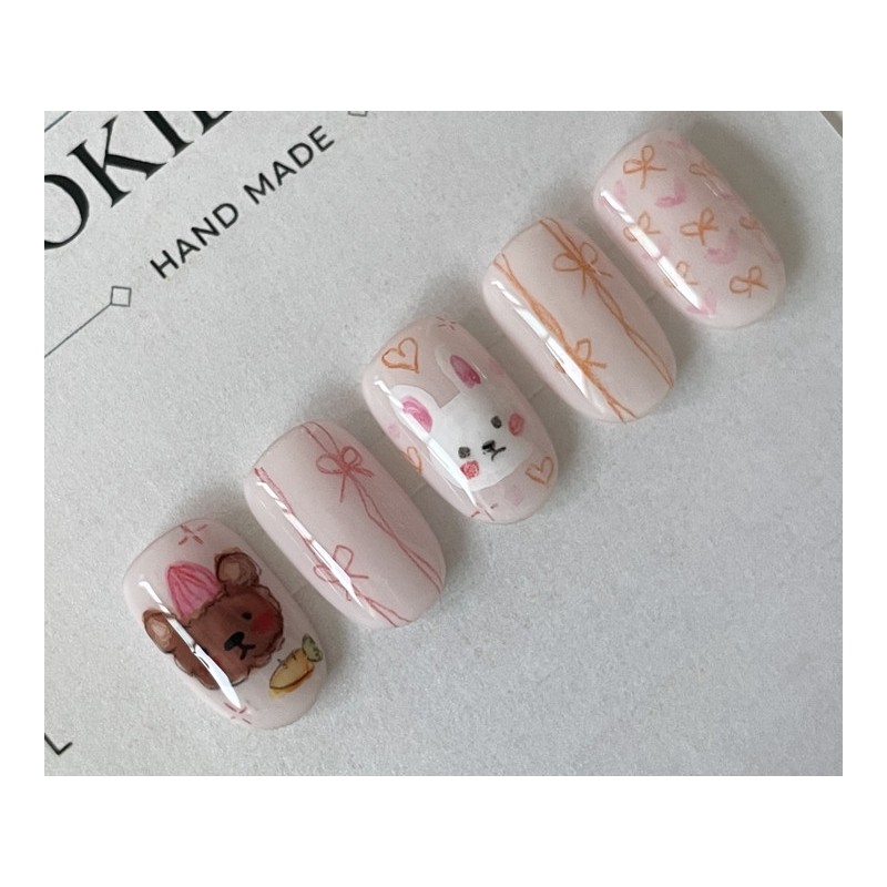 ⭐️ [Bunny Bear Picnic Nail] ⭐️ - Stiletto / ⭐️