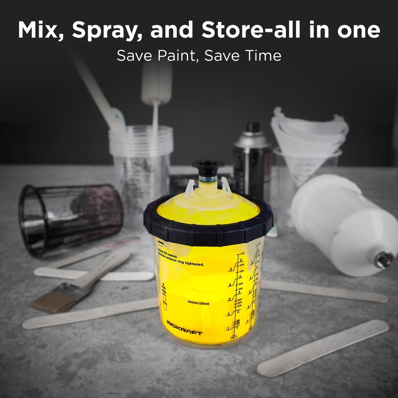 InoKraft Disposable Paint Spray Gun Cup, Mini 6 Ounce (180ml)