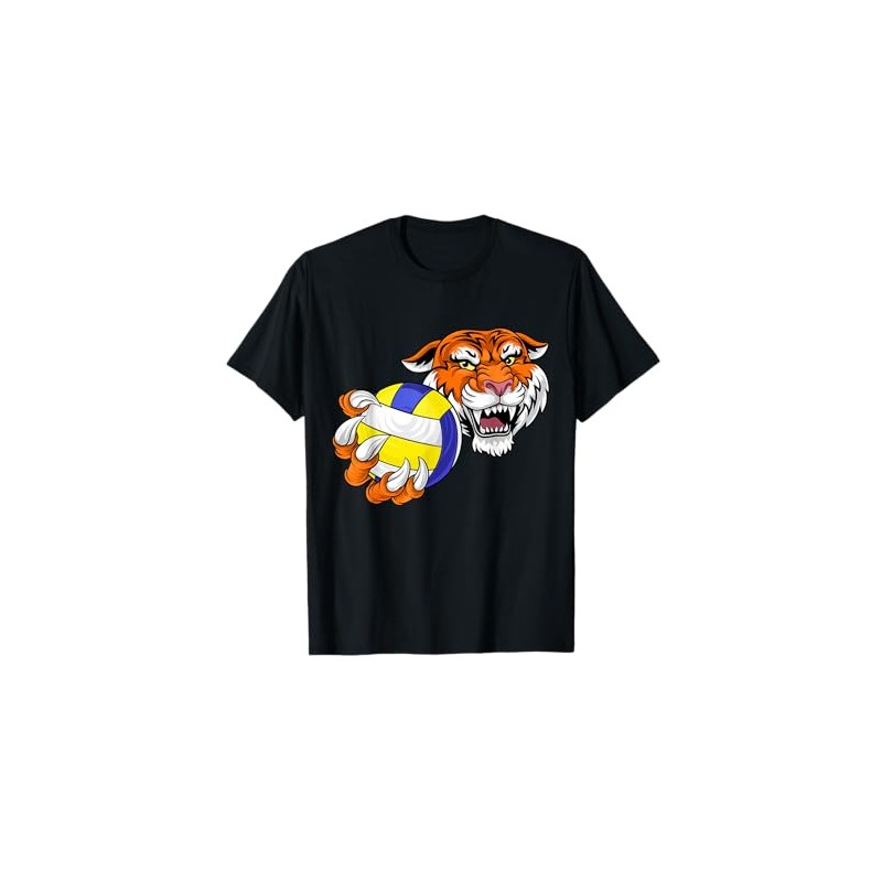 Tiger Volleyball Animal Cartoon Character T-Shirt