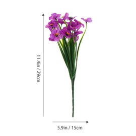 ifundom 4 Bundles Decorative Artificial Flowers Silk Violet Flower Fake African Violets Fake Flowers Bundles Artificial Flowers for Vase Houseplant Plastic Indoor Purple Bride Dry Branch