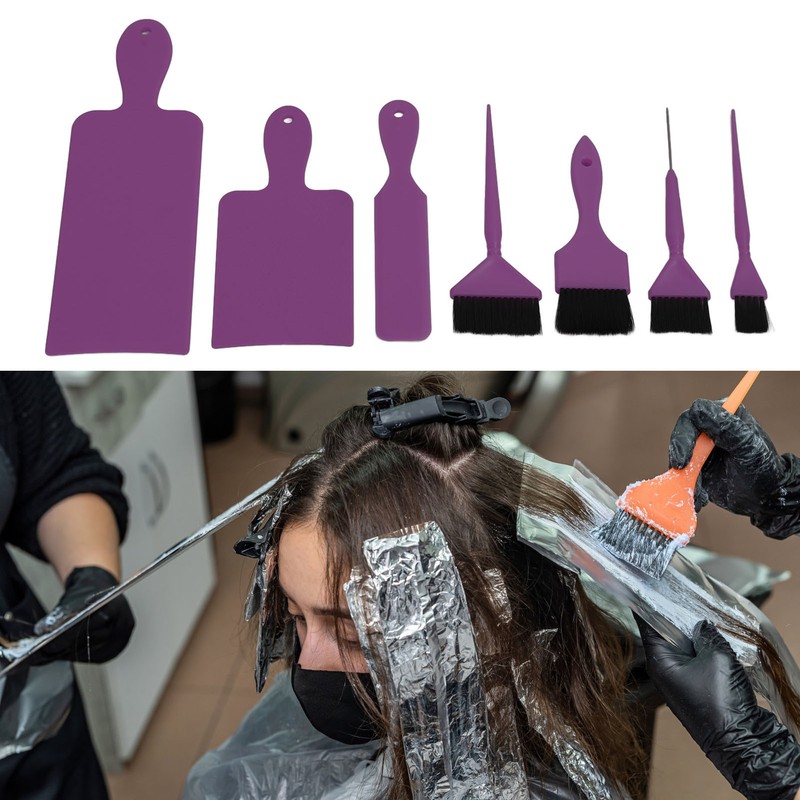 7pcs Hair Dye Tool Set Balayage Board Coloring Brush Hair