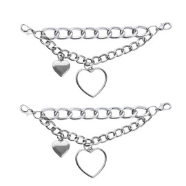 Boot Chains for Women Sneakers Accessories - Shoelace Charms Decoration With Cute Heart Pendant - 2pcs