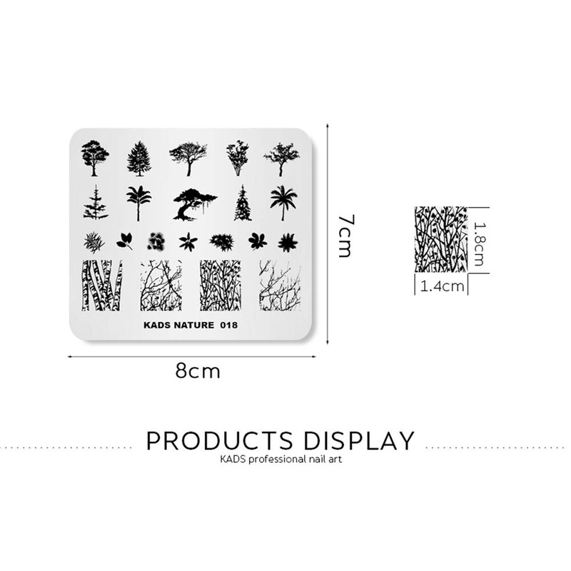 KADS Nail Stamping Plate Tree Nature Template Image Design Plates