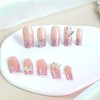 IMSOHOT Glitter Press on Nails Medium Square Fake Nails Pink