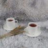 GuangYang 7oz Fine Porcelain Tea Cups and Saucers Set with