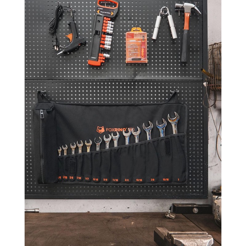 Foxrino Wrench Roll, Wrench Roll Up Pouch, 13-Pocket Heavy Duty