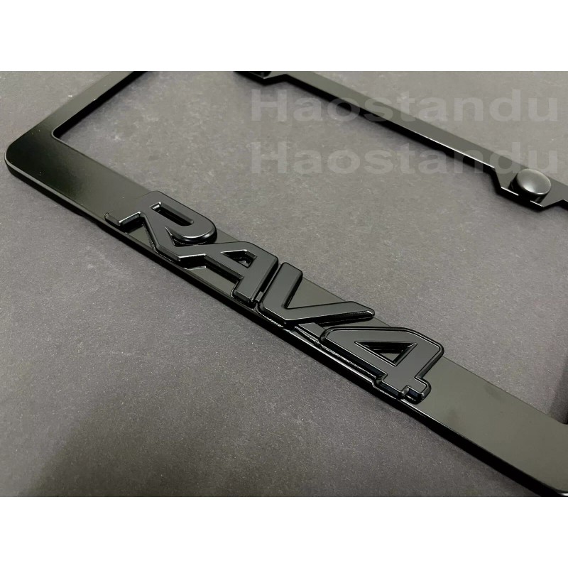 License Plate Frame Shop 1xBlackRAV4 3D Emblem Badge BLACK Stainless