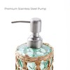 Boho Soap Dispenser Bathroom – Green Glass with Stainless Steel