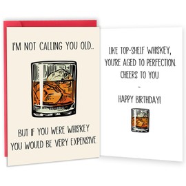MOROLURU Funny Whisky Birthday Cards for Men,Dad, Husband, Boyfriend, Happy Birthday Gifts for Friends, Humor Bday Decorations Card for Him Her
