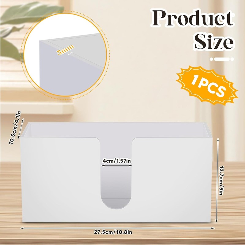 Homdat Simple Design Facial Tissue Boxes Rectangular 27.5x12.7x10.5 cm Acrylic