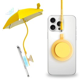 On The Grip 3 in 1 Magnetic Umbrella Sunshade Collapsible Expandable Phone Grip & Stand - Elegant Magsafe Compatible Phone Holder for Secure Grip and Hands-Free Viewing (Yellow)