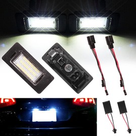 Beneges Pack of 2 Error Free Xenon White LED Number Plate Light Compatible with 2007-2018 A1/A3/A4/A5/A6/A7/Q3/Q5/TT 8T0943021, 4G0943021