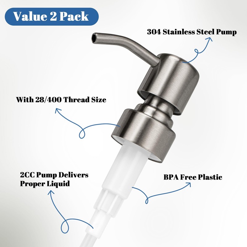 UHEY HOME 304 Stainless Steel Soap Dispenser Pump Replacement for