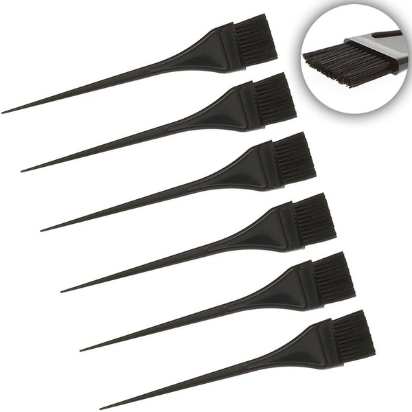 Kosmetex 22 cm – Pack of 6 Black Hair Tinting Brush
