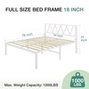 Novilla 18 Inch Full Size Bed Frame with Headboard, White