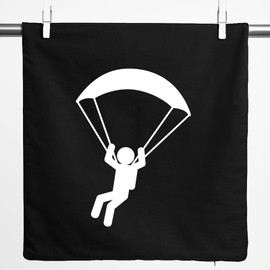 Huuraa Cushion Cover Paragliding Gift 40 x 40 cm Black Cotton Paragliding Present