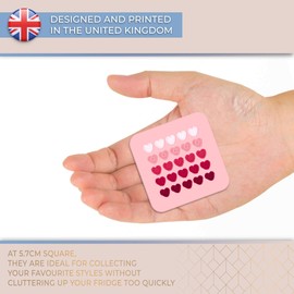 Destination Vinyl ltd Fridge Magnet - Pink Knitted Hearts Cute Valentines Love for Office, Cabinet and Whiteboard, Magnetic Stickers, 46074