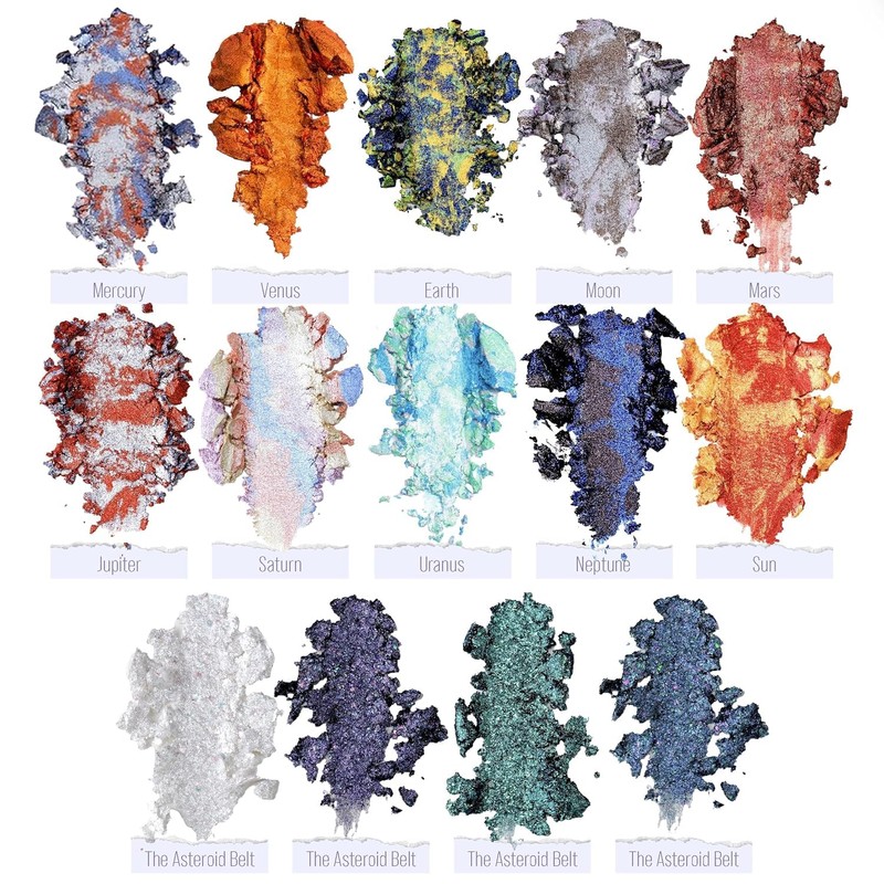 JINYAWA Galactic Assemble Eyeshadow Palette 14 Colors Glitter Shimmer Metallic