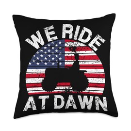 Funny Lawn Mowers Mowing Lawn Care Gifts Funny Lawn Mower Grass Mowing USA Flag Throw Pillow, 18x18, Multicolor