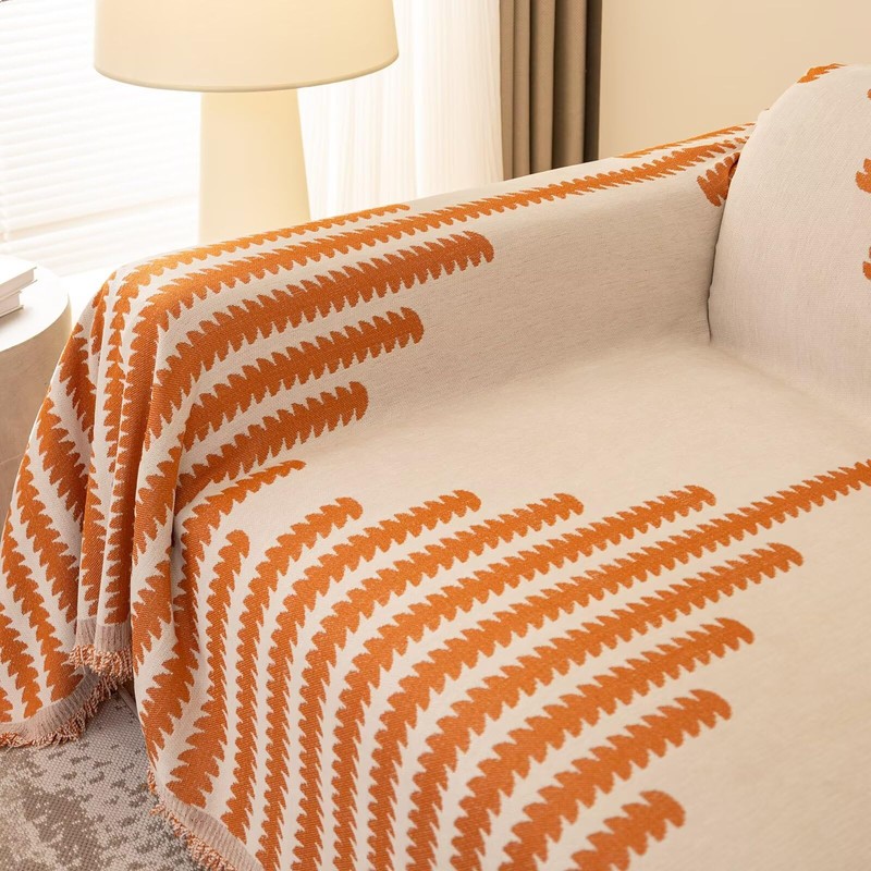 VClife Boho Couch Cover, Chenille Sofa Cover for 3 Cushion