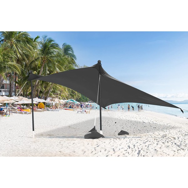 ABCCANOPY Beach Portable Sun Shelter for Beach, Camping Trips (7x7 FT, Gray)