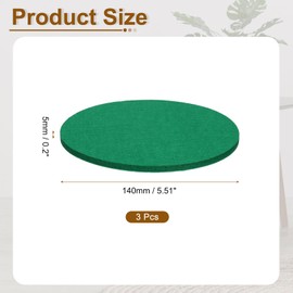 uxcell Round Felt Furniture Pads, 3Pcs 5.5" Dia x 0.2" Thick Adhesive Backed Felt Non-Slip Anti-Scratch Felt Pads Chair Leg Protectors for Protecting Hardwood Floor, Green